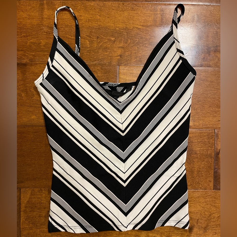Guess Black and White Chevron Camisole